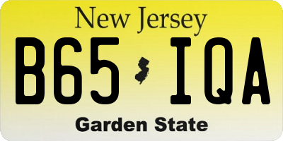 NJ license plate B65IQA