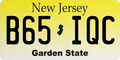 NJ license plate B65IQC