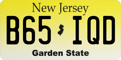 NJ license plate B65IQD
