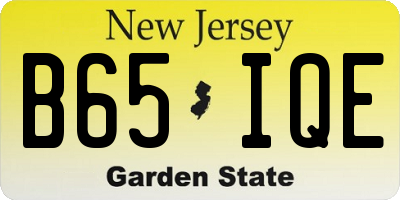 NJ license plate B65IQE