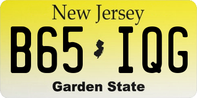 NJ license plate B65IQG