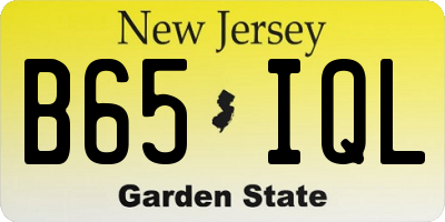 NJ license plate B65IQL