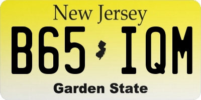 NJ license plate B65IQM