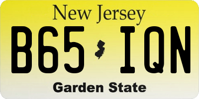 NJ license plate B65IQN