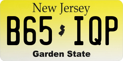 NJ license plate B65IQP