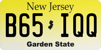NJ license plate B65IQQ