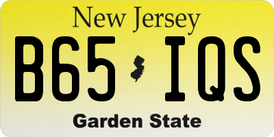 NJ license plate B65IQS