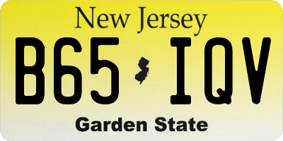 NJ license plate B65IQV