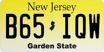 NJ license plate B65IQW
