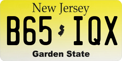 NJ license plate B65IQX