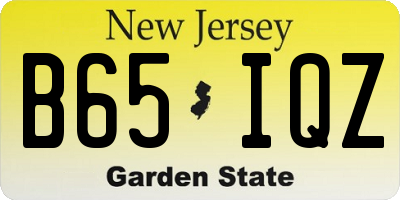 NJ license plate B65IQZ