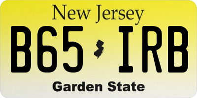 NJ license plate B65IRB