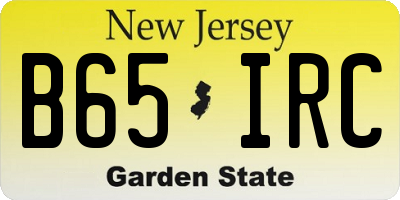 NJ license plate B65IRC