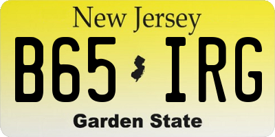 NJ license plate B65IRG