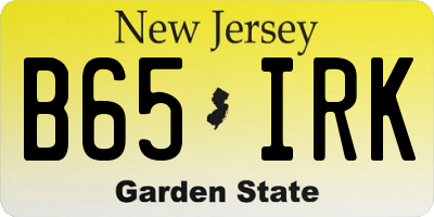 NJ license plate B65IRK