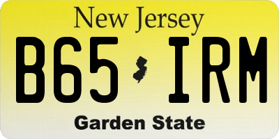 NJ license plate B65IRM