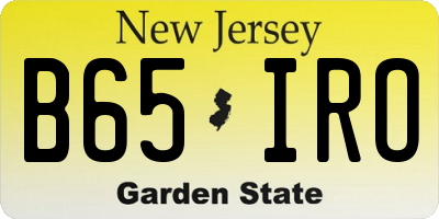 NJ license plate B65IRO