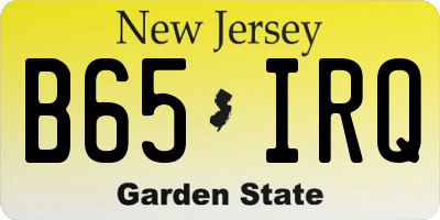 NJ license plate B65IRQ