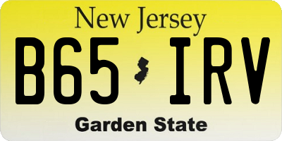 NJ license plate B65IRV