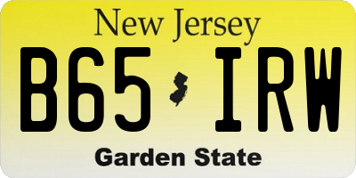 NJ license plate B65IRW