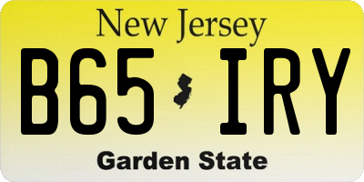 NJ license plate B65IRY