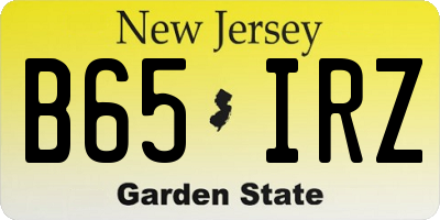 NJ license plate B65IRZ