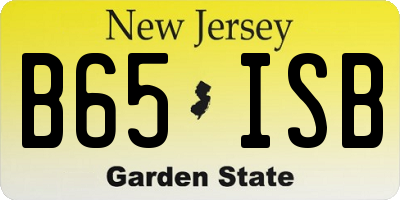 NJ license plate B65ISB