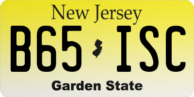 NJ license plate B65ISC