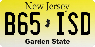 NJ license plate B65ISD
