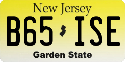 NJ license plate B65ISE