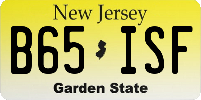 NJ license plate B65ISF