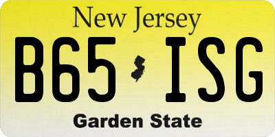 NJ license plate B65ISG