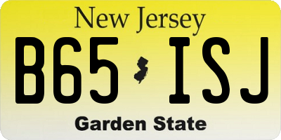 NJ license plate B65ISJ