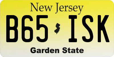 NJ license plate B65ISK
