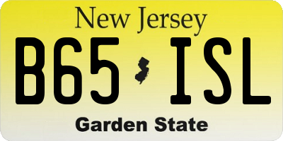NJ license plate B65ISL