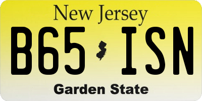 NJ license plate B65ISN