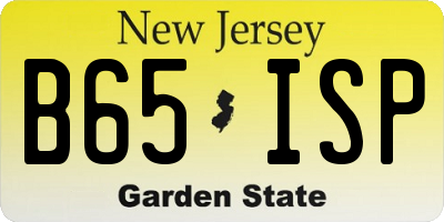 NJ license plate B65ISP