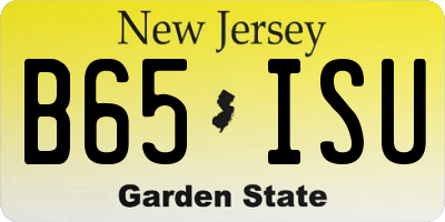 NJ license plate B65ISU