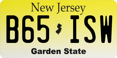NJ license plate B65ISW