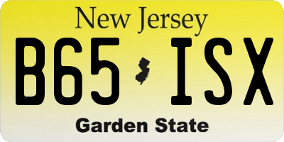 NJ license plate B65ISX