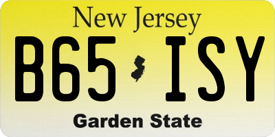 NJ license plate B65ISY