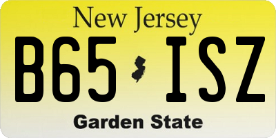 NJ license plate B65ISZ