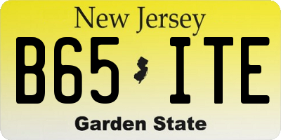 NJ license plate B65ITE