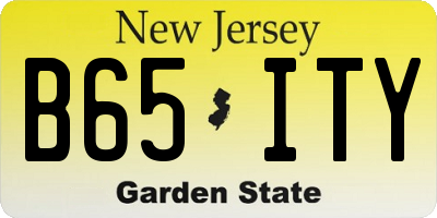 NJ license plate B65ITY