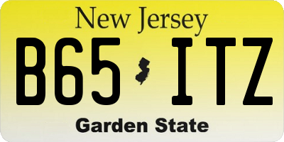 NJ license plate B65ITZ