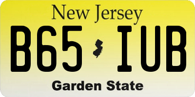 NJ license plate B65IUB