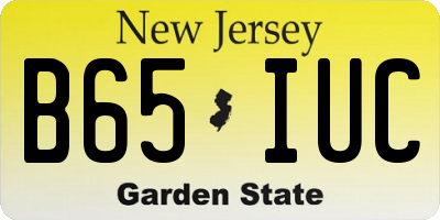 NJ license plate B65IUC