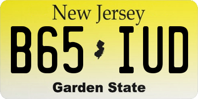 NJ license plate B65IUD