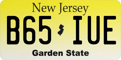 NJ license plate B65IUE