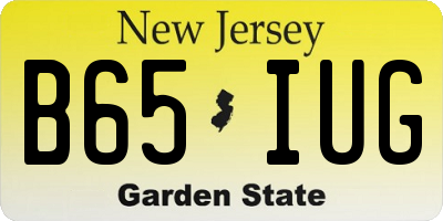 NJ license plate B65IUG